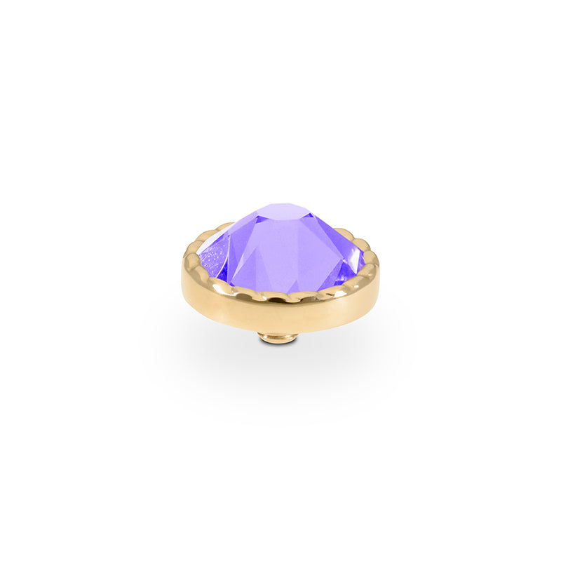 Bocconi Flat Top 0.35" - Gold Crystal Purple Ignite