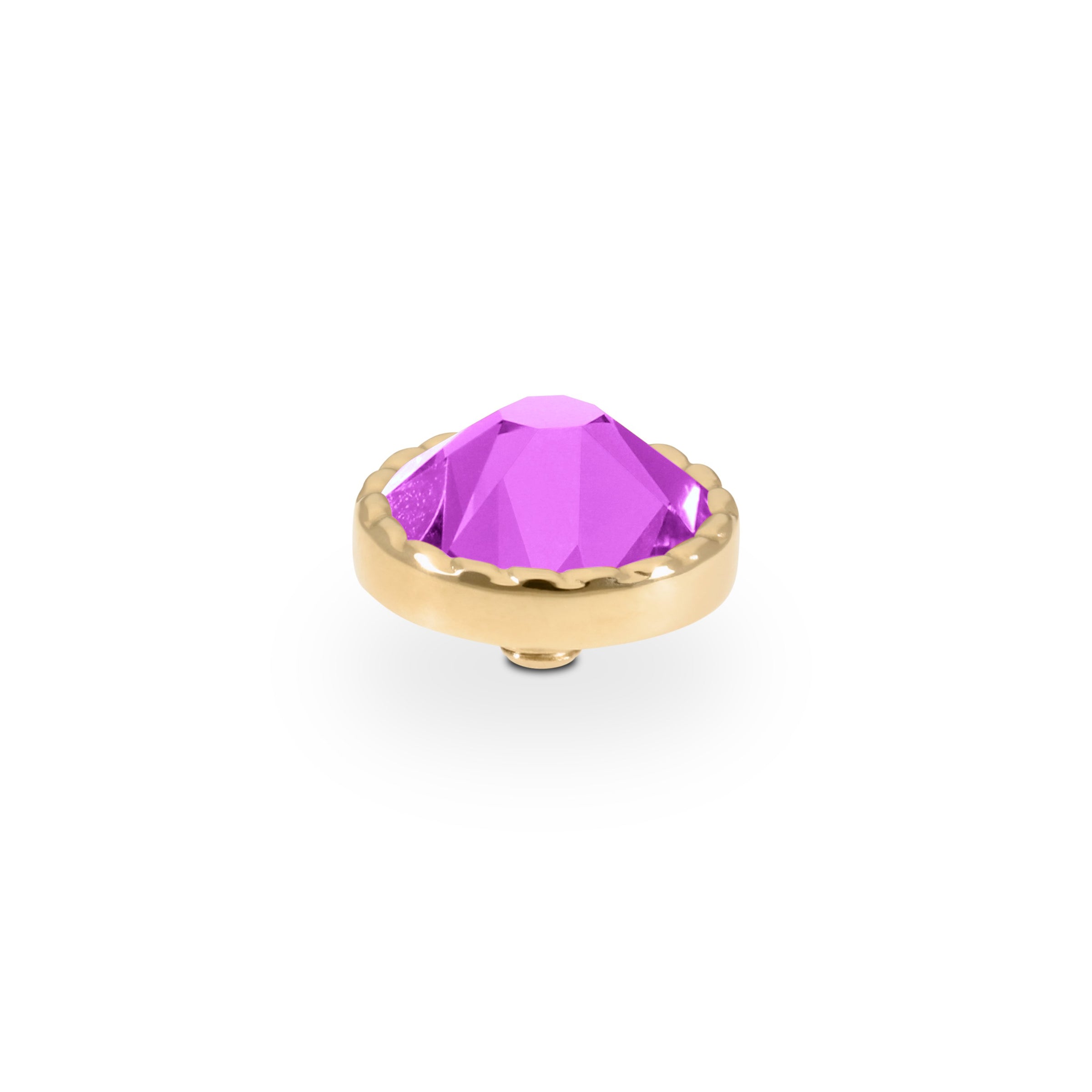 Bocconi Flat Top 0.35" - Gold Crystal Electric Violet Ignite