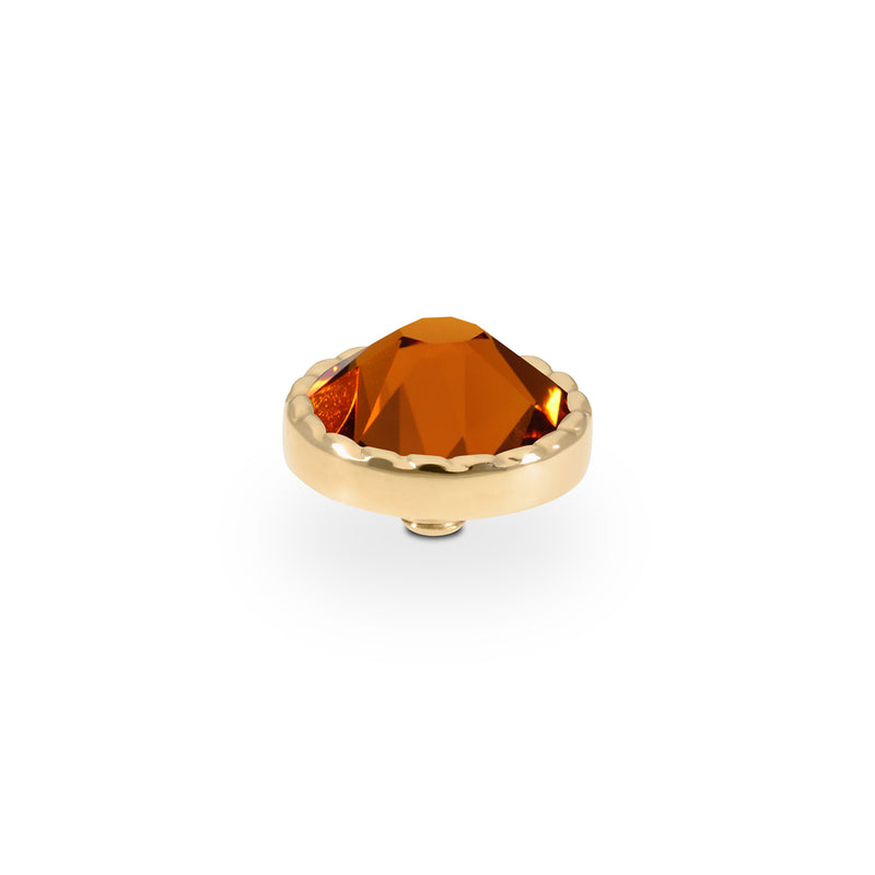 Bocconi Flat Top 0.35" - Gold Smoked Topaz