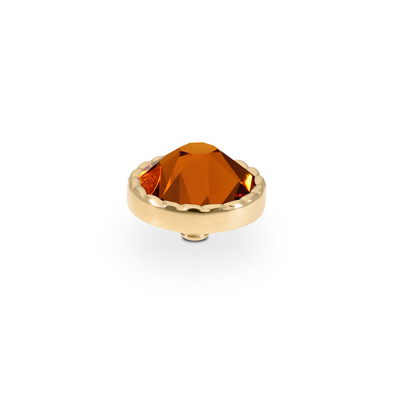 Bocconi Flat Top 0.35" - Gold Smoked Topaz