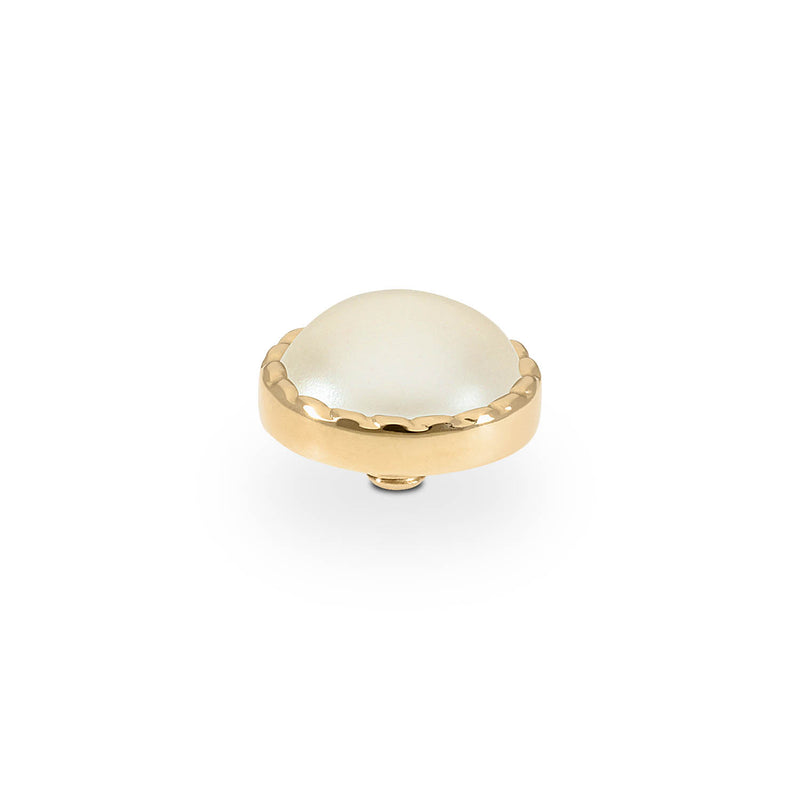 Bocconi Flat Top 0.35" - Gold cream pearl