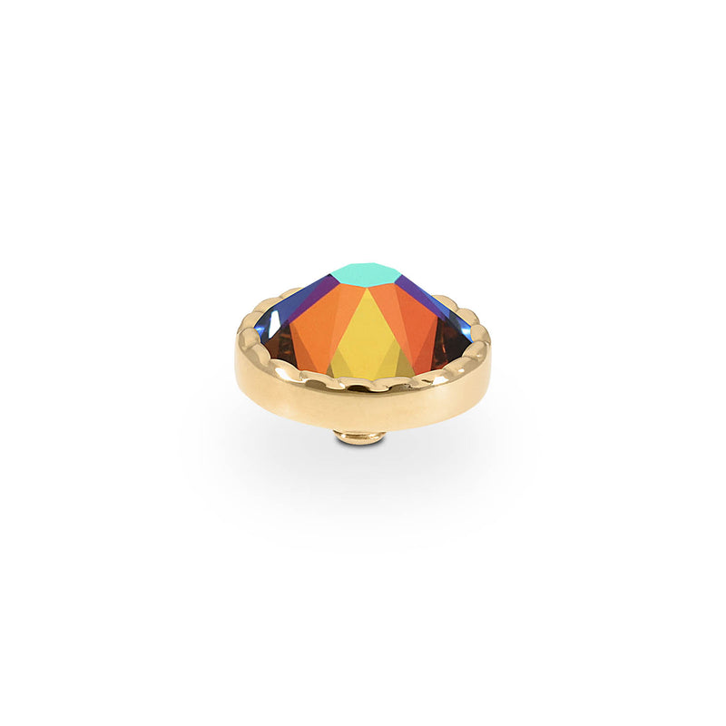 Bocconi Flat Top 0.35" - Gold Crystal Vitrail Medium