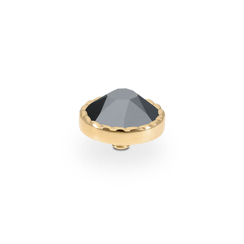 Bocconi Flat Top 0.35" - Gold jet hematite