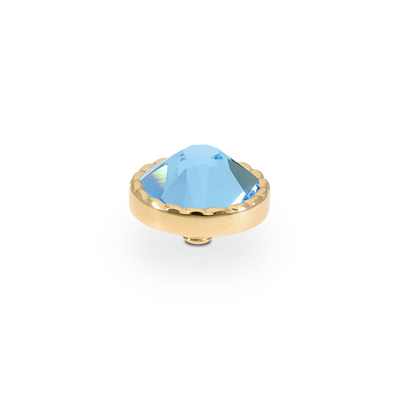 Bocconi Flat Top 0.35" - Gold aquamarine