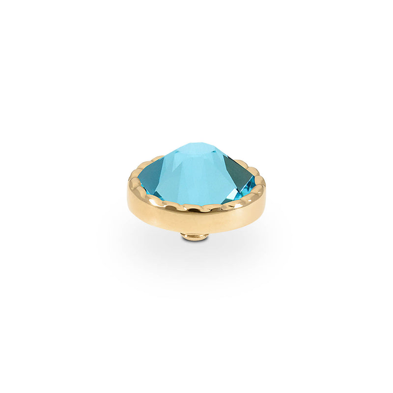 Bocconi Flat Top 0.35" - Gold Light Turquoise