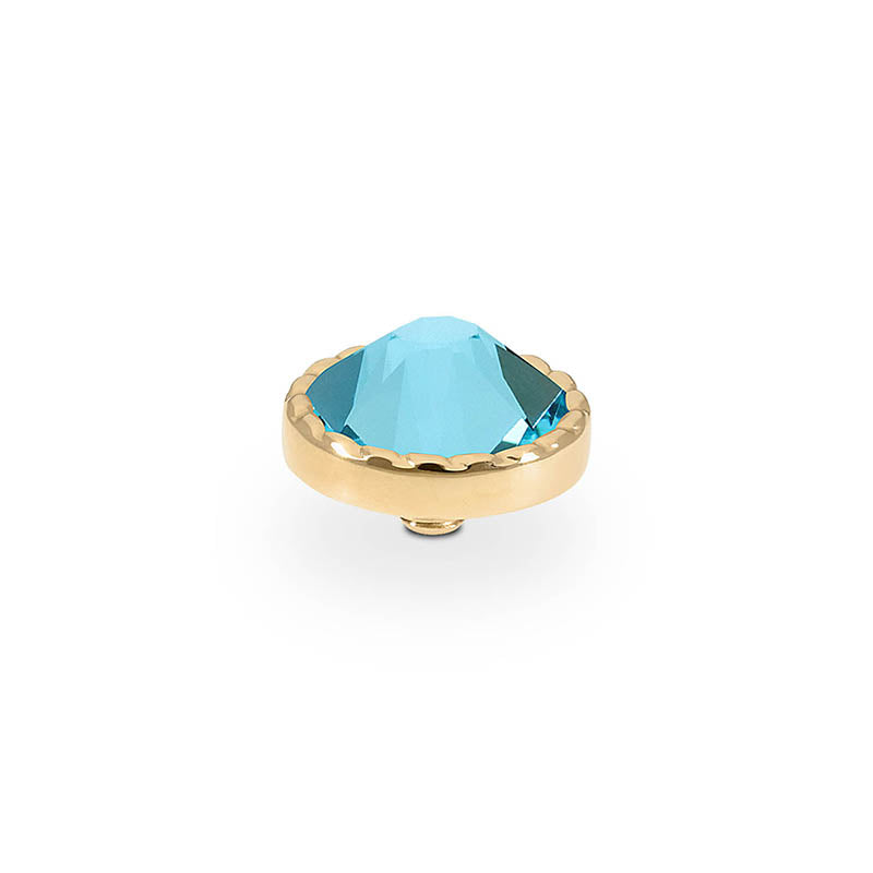 Bocconi Flat Top 0.35" - Gold Light Turquoise