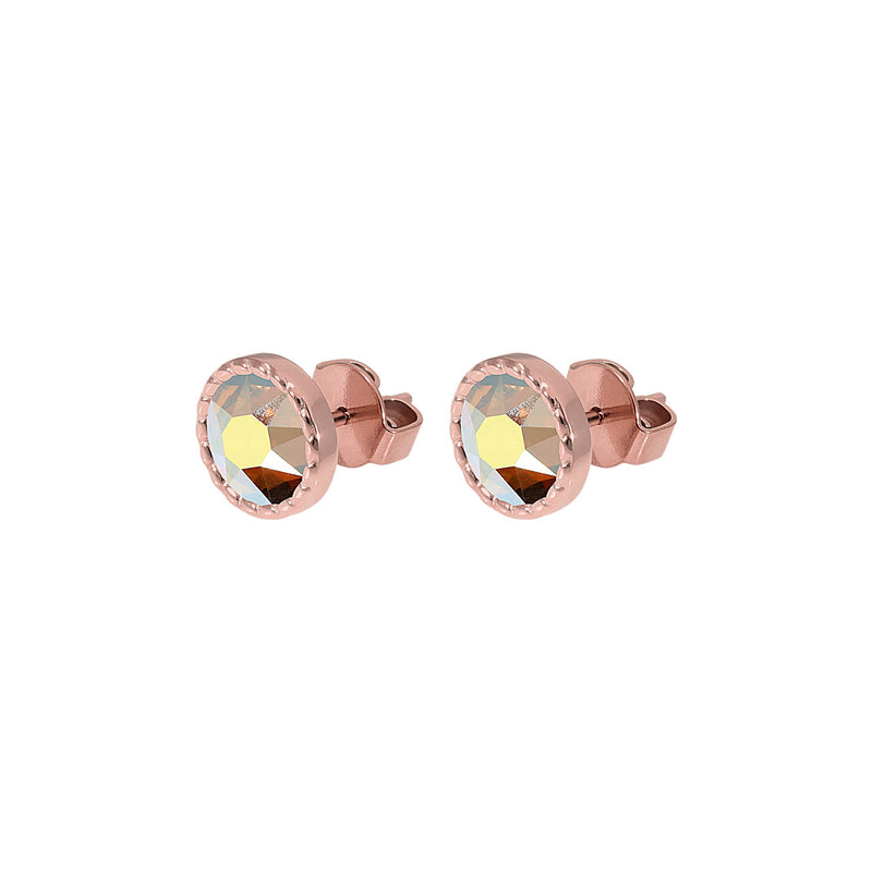 Bocconi Flat Stud Earring 0.35" - Rose Gold metallic sunshine