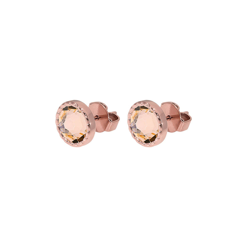Bocconi Flat Stud Earring 0.35" - Rose Gold