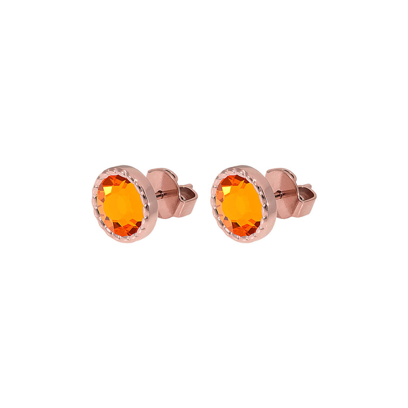 Bocconi Flat Stud Earring 0.35" - Rose Gold sun