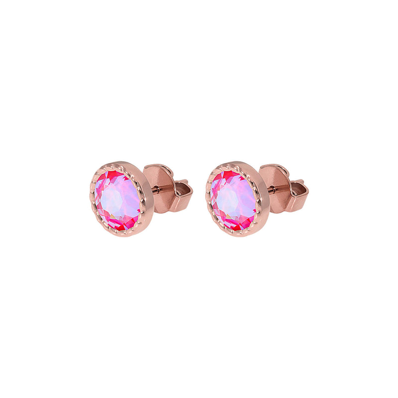Bocconi Flat Stud Earring 0.35" - Rose Gold lotus pink delite