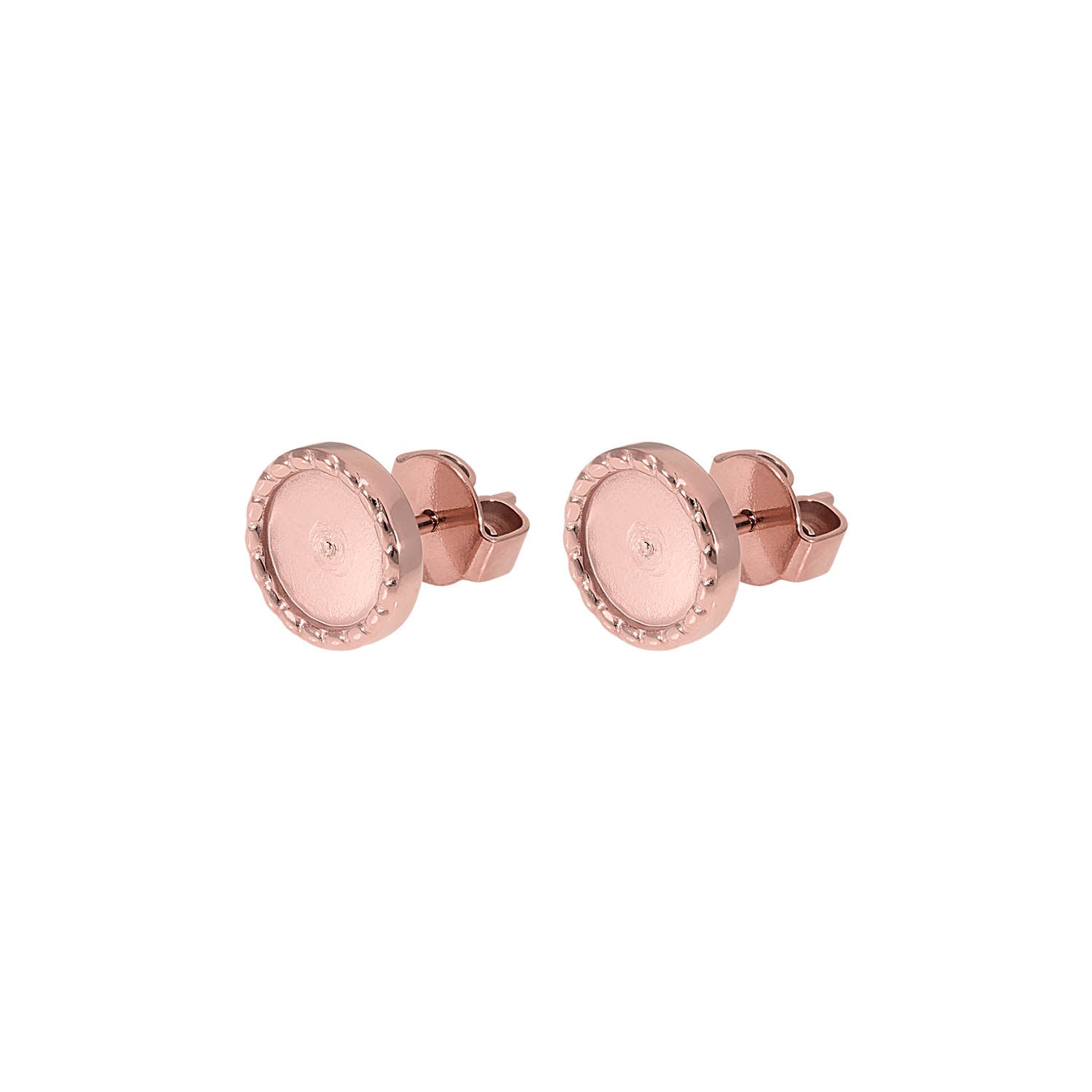 Bocconi Flat Stud Earring 0.35" - Rose Gold crystal soft mint ignite