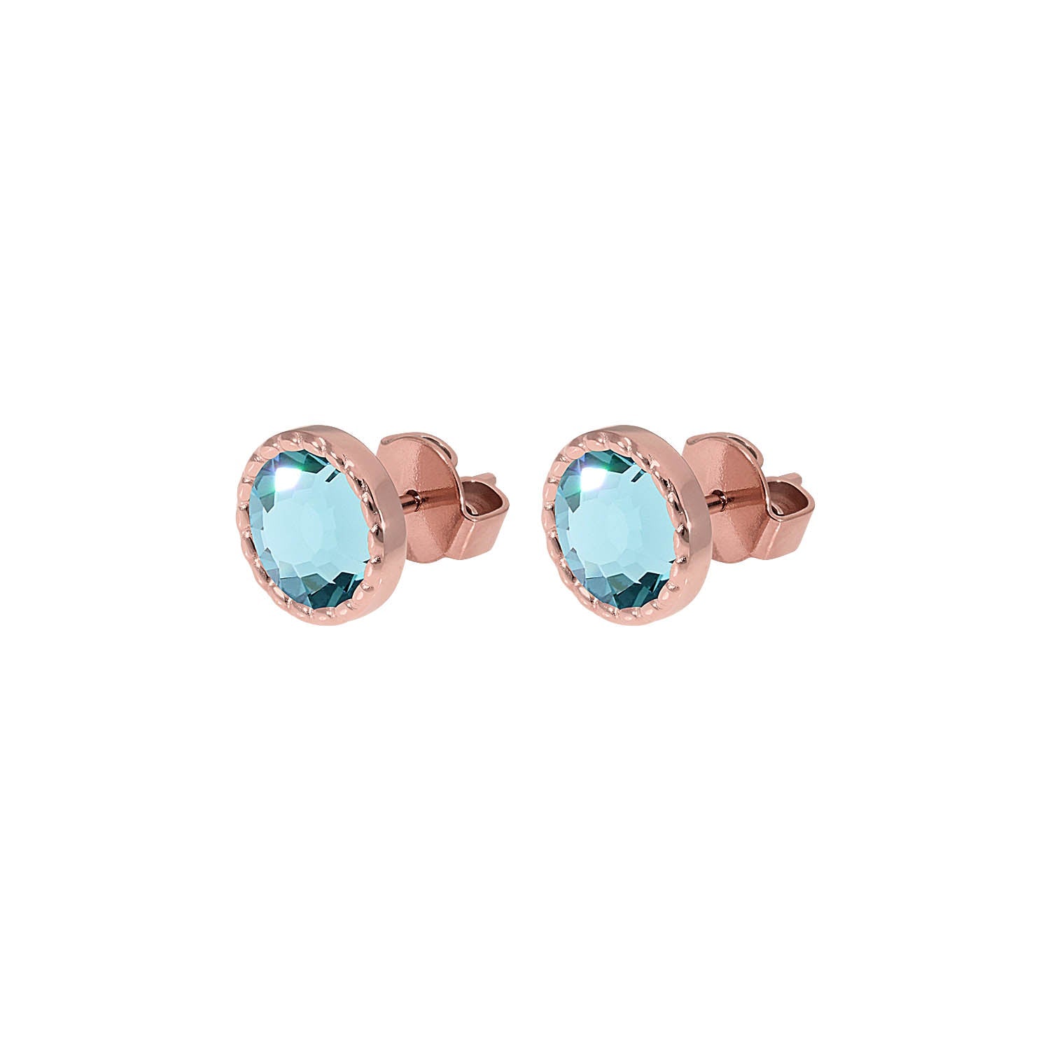 Bocconi Flat Stud Earring 0.35" - Rose Gold