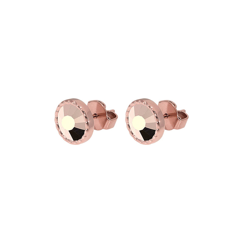 Bocconi Flat Stud Earring 0.35" - Rose Gold