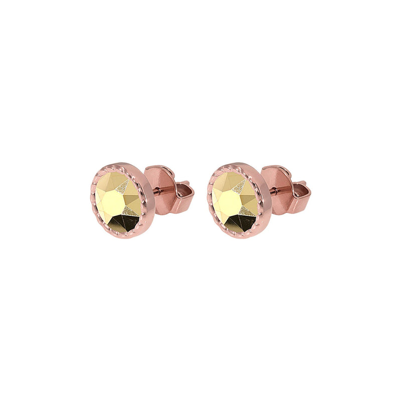 Bocconi Flat Stud Earring 0.35" - Rose Gold