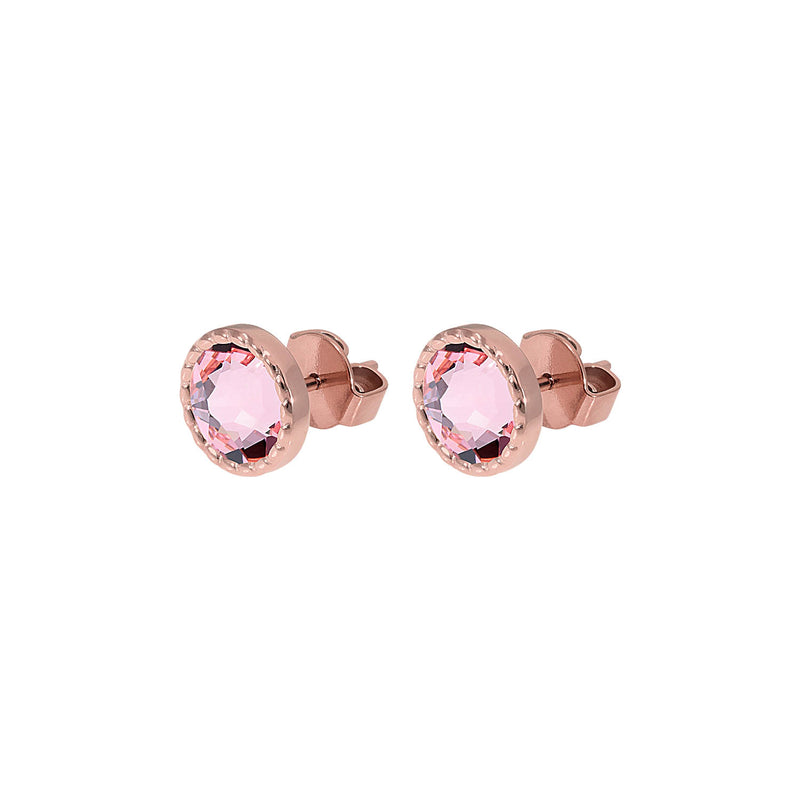 Bocconi Flat Stud Earring 0.35" - Rose Gold Light Rose