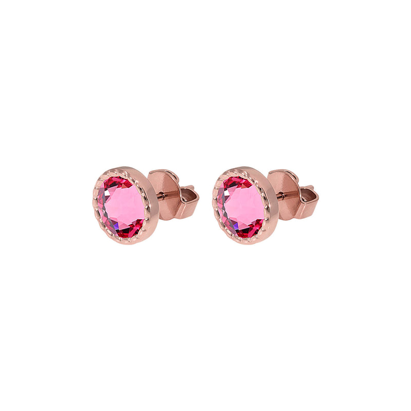 Bocconi Flat Stud Earring 0.35" - Rose Gold rose