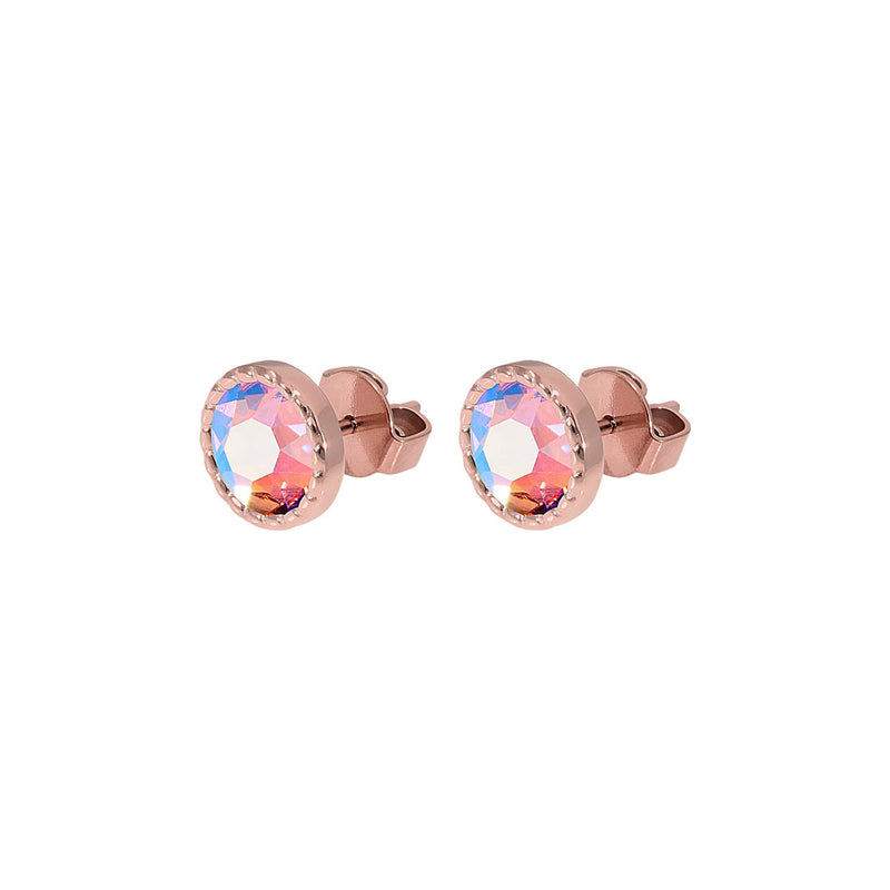 Bocconi Flat Stud Earring 0.35" - Rose Gold