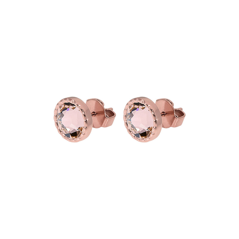 Bocconi Flat Stud Earring 0.35" - Rose Gold vintage rose