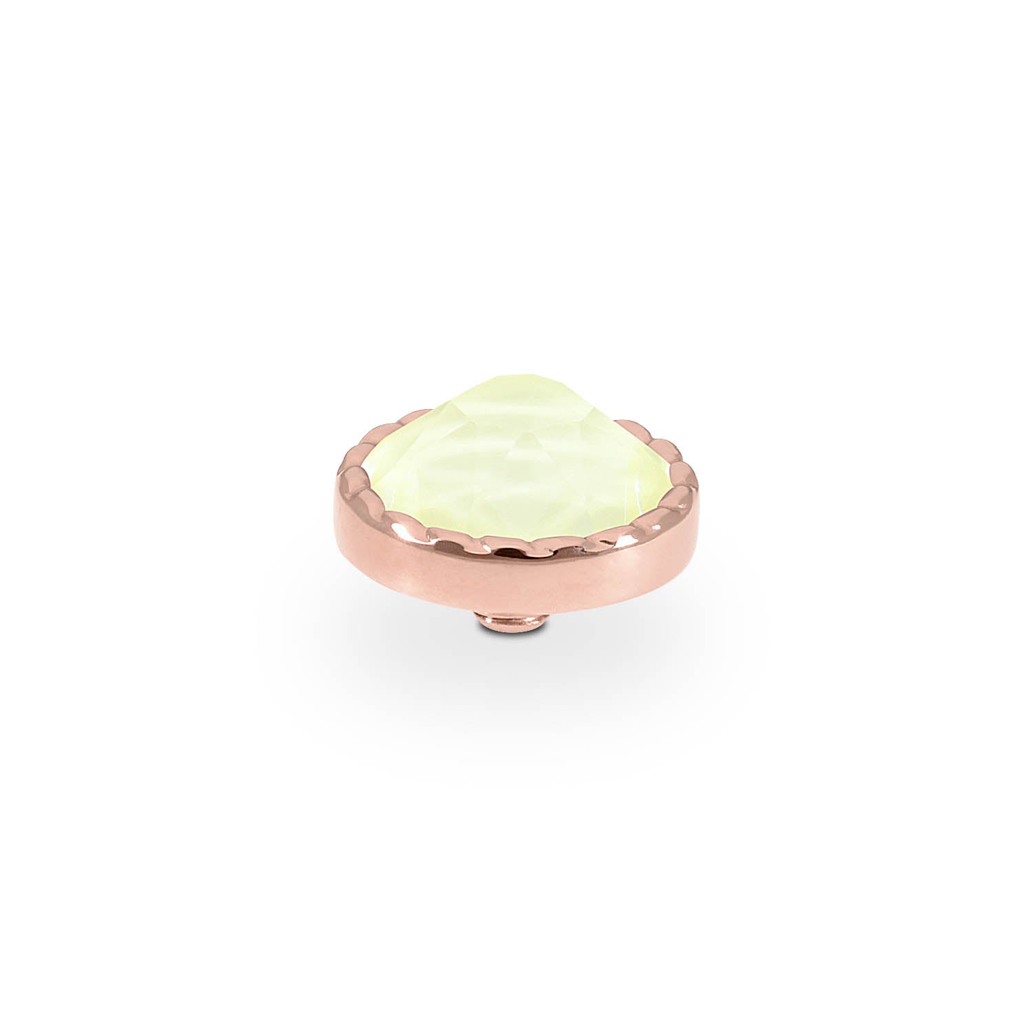 Bocconi Flat Top 0.35" - Rose Gold crystal soft yellow ignite