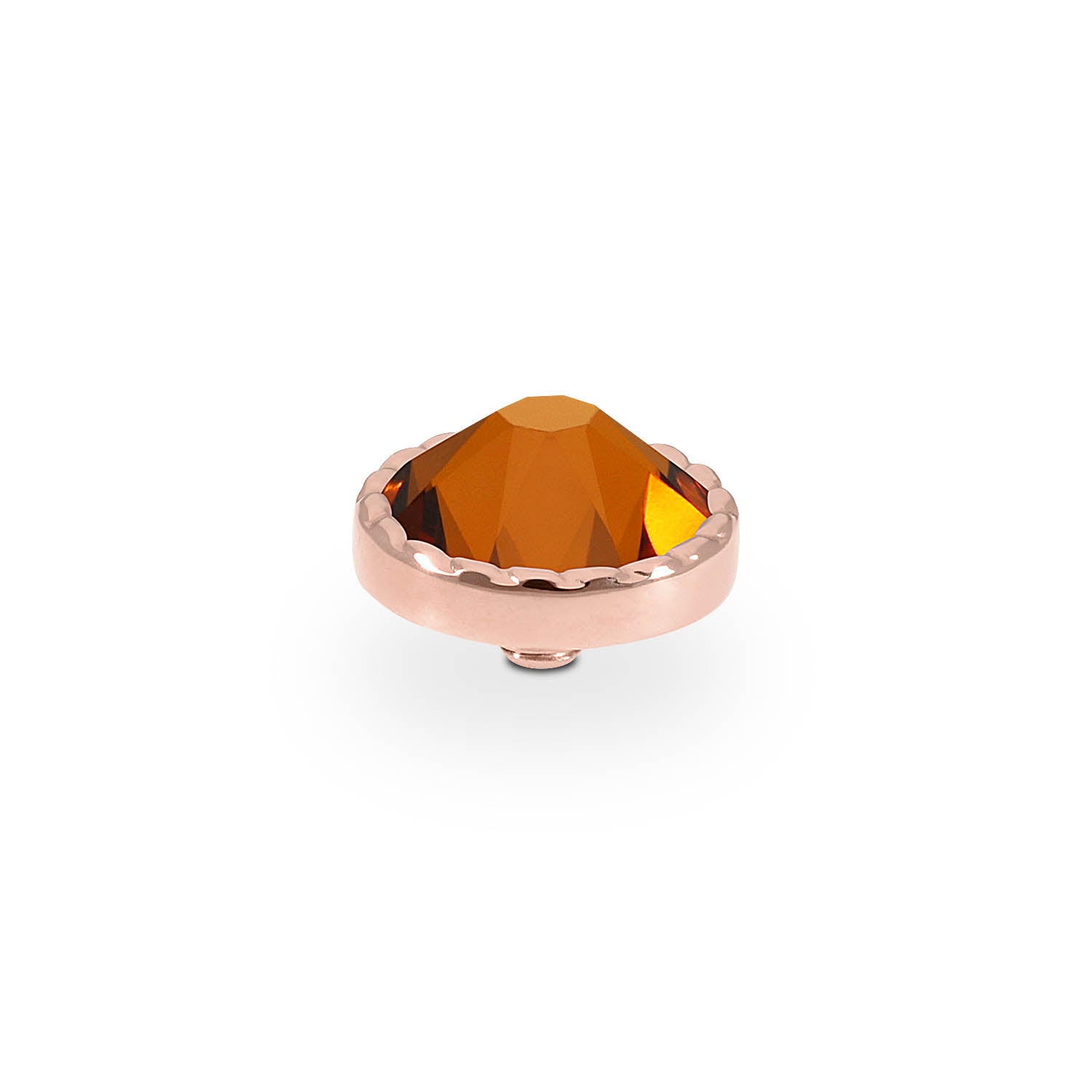 Bocconi Flat Top 0.35" - Rose Gold light amber