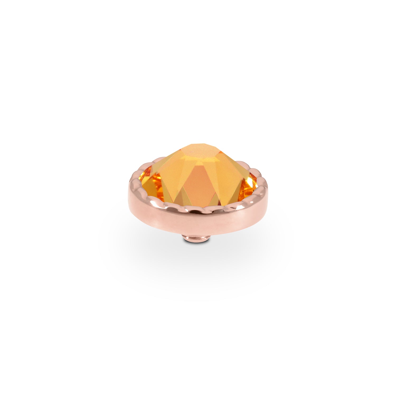 Bocconi Flat Top 0.35" - Rose Gold Crystal Mango Ignite