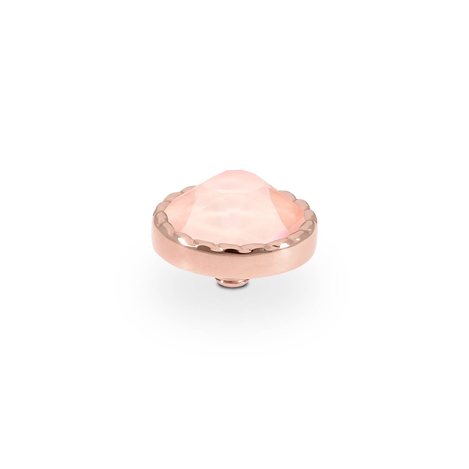 Bocconi Flat Top 0.35" - Rose Gold Crystal Flamingo Ignite