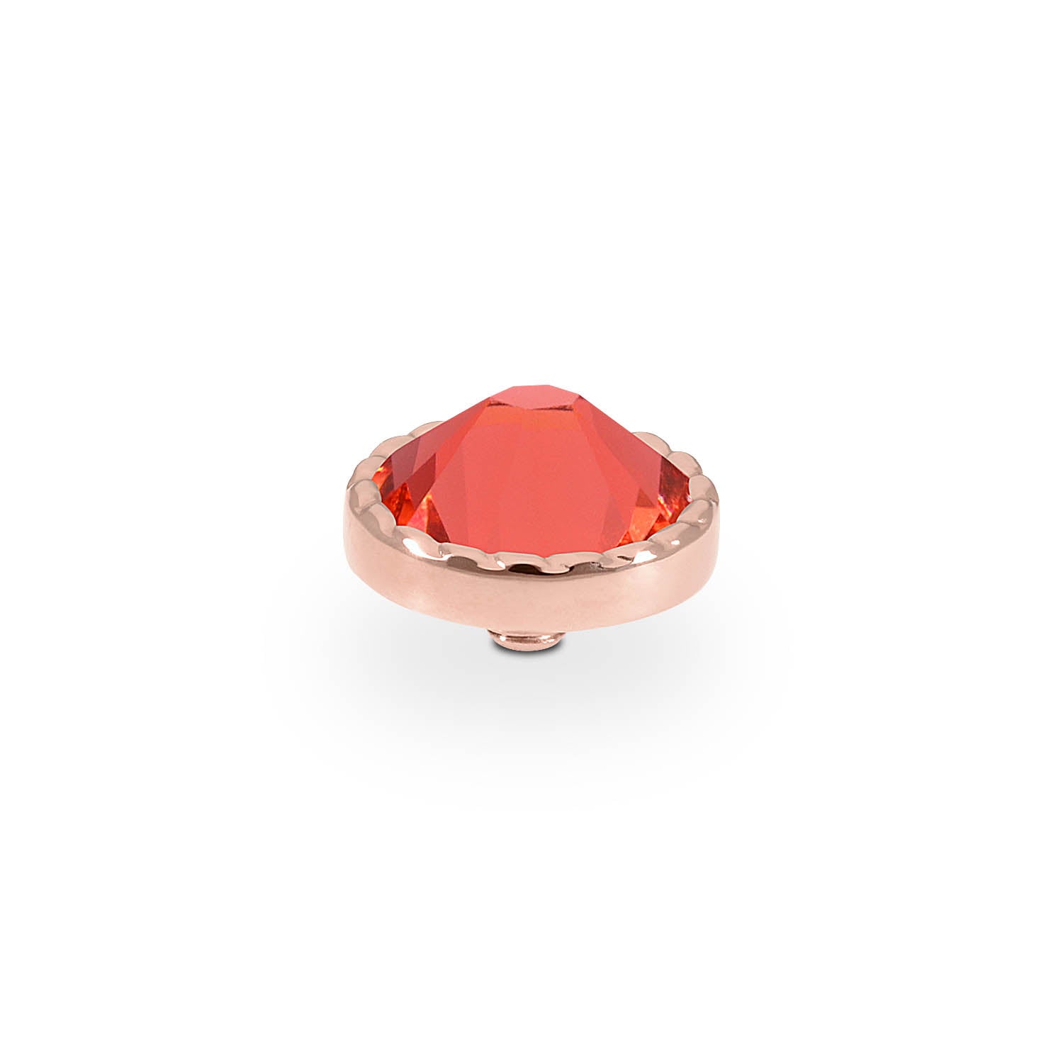 Bocconi Flat Top 0.35" - Rose Gold padparadscha