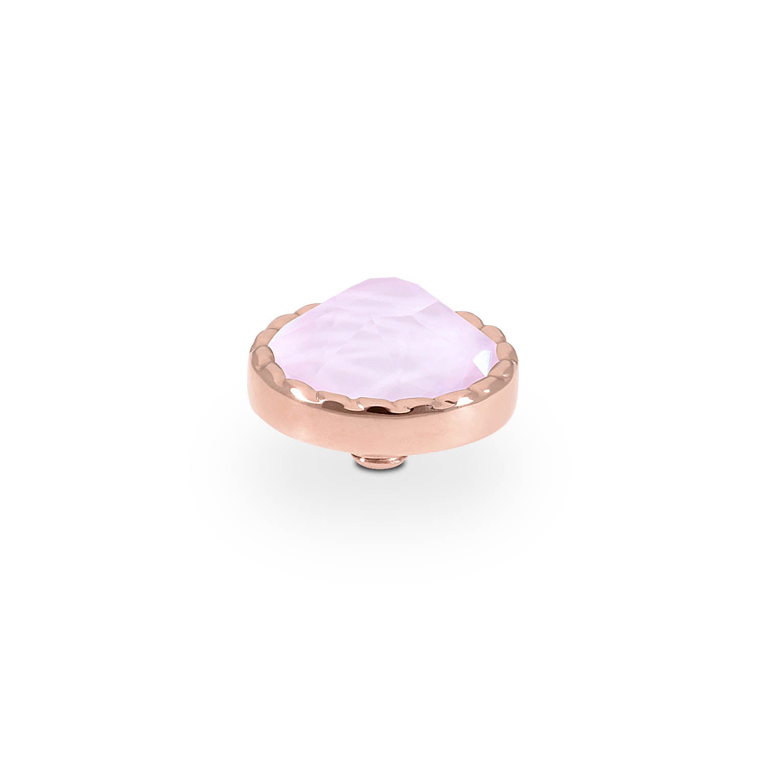Bocconi Flat Top 0.35" - Rose Gold crystal soft rose ignite