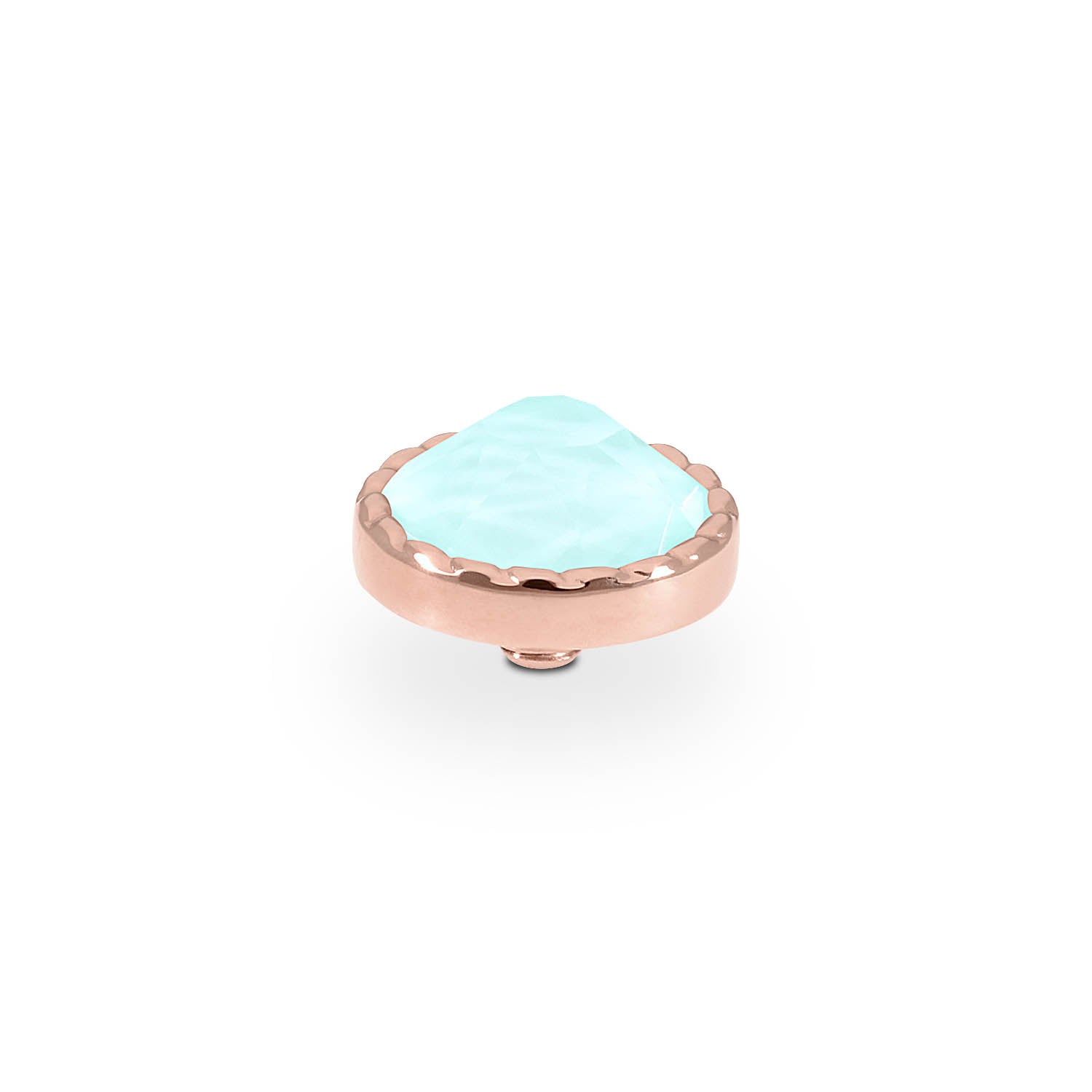 Bocconi Flat Top 0.35" - Rose Gold crystal soft mint ignite