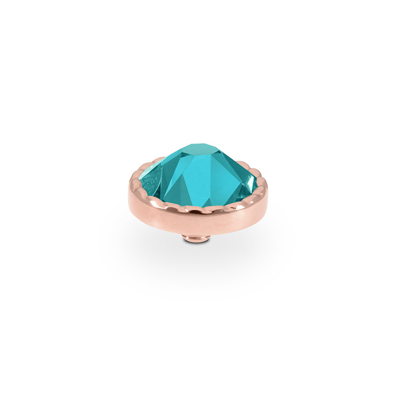 Bocconi Flat Top 0.35" - Rose Gold Crystal Pine Green Ignite