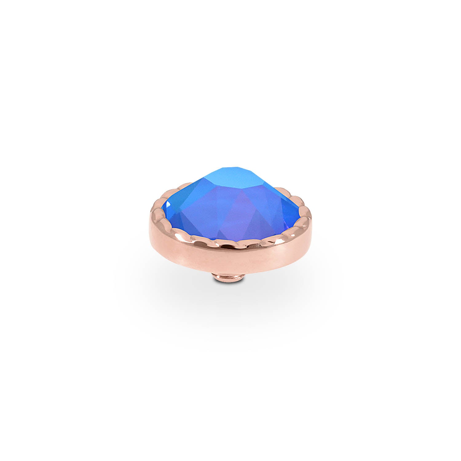Bocconi Flat Top 0.35" - Rose Gold royal blue delite