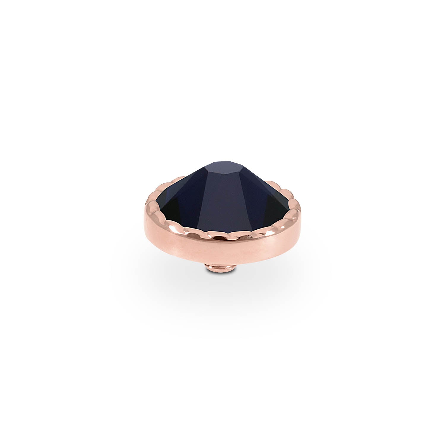 Bocconi Flat Top 0.35" - Rose Gold Dark Indigo