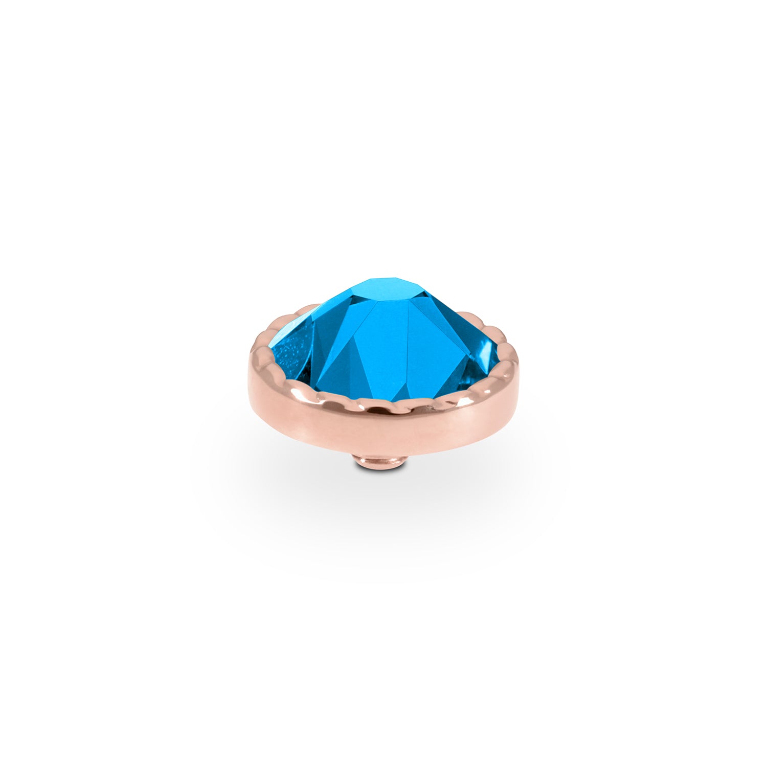 Bocconi Flat Top 0.35" - Rose Gold Denim Blue