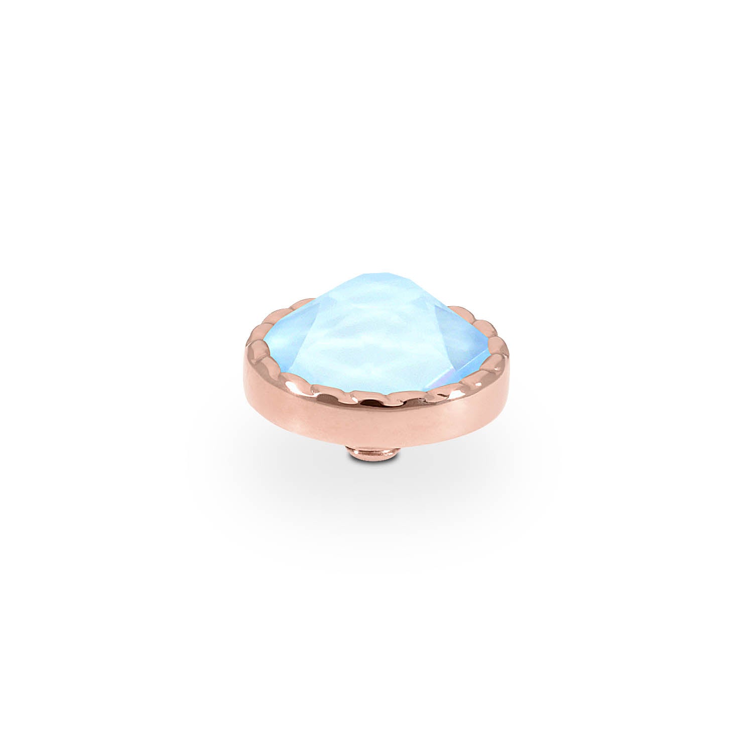 Bocconi Flat Top 0.35" - Rose Gold crystal sky ignite