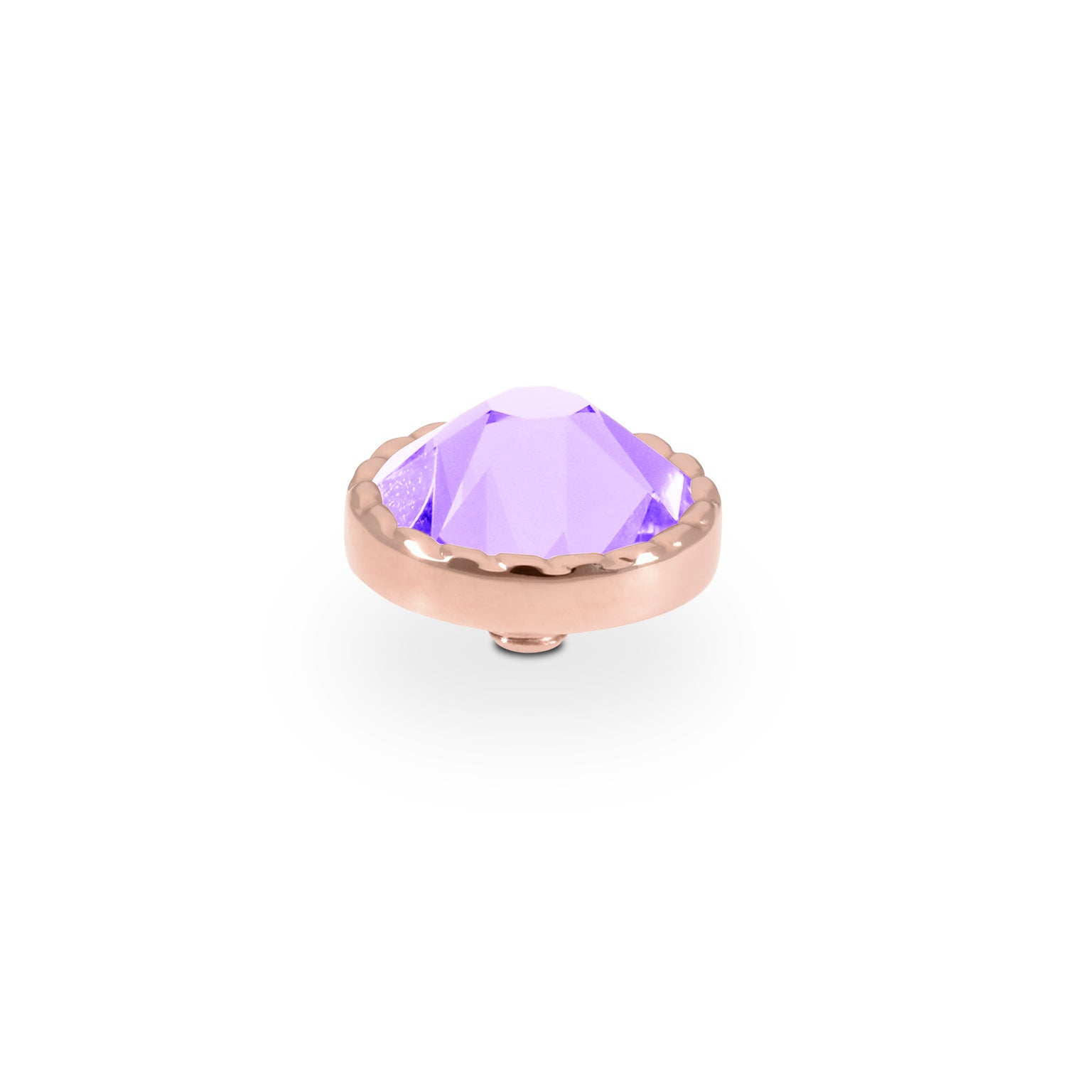 Bocconi Flat Top 0.35" - Rose Gold Crystal Purplec