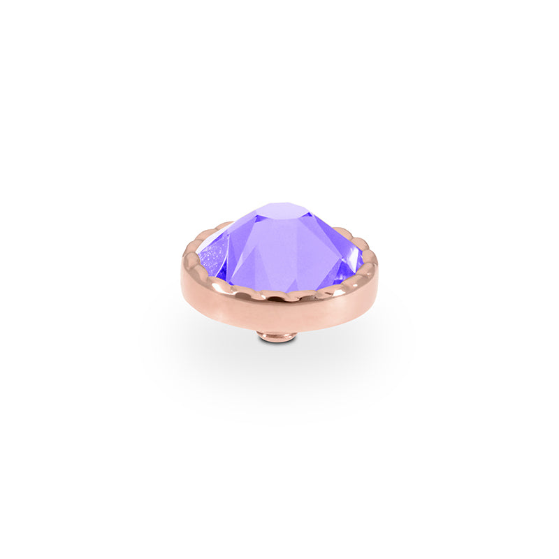 Bocconi Flat Top 0.35" - Rose Gold Crystal Purple Ignite