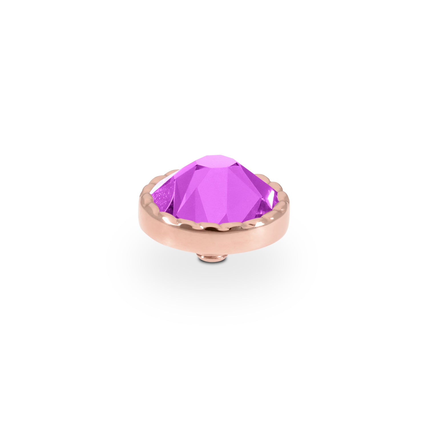 Bocconi Flat Top 0.35" - Rose Gold Crystal Electric Violet Ignite