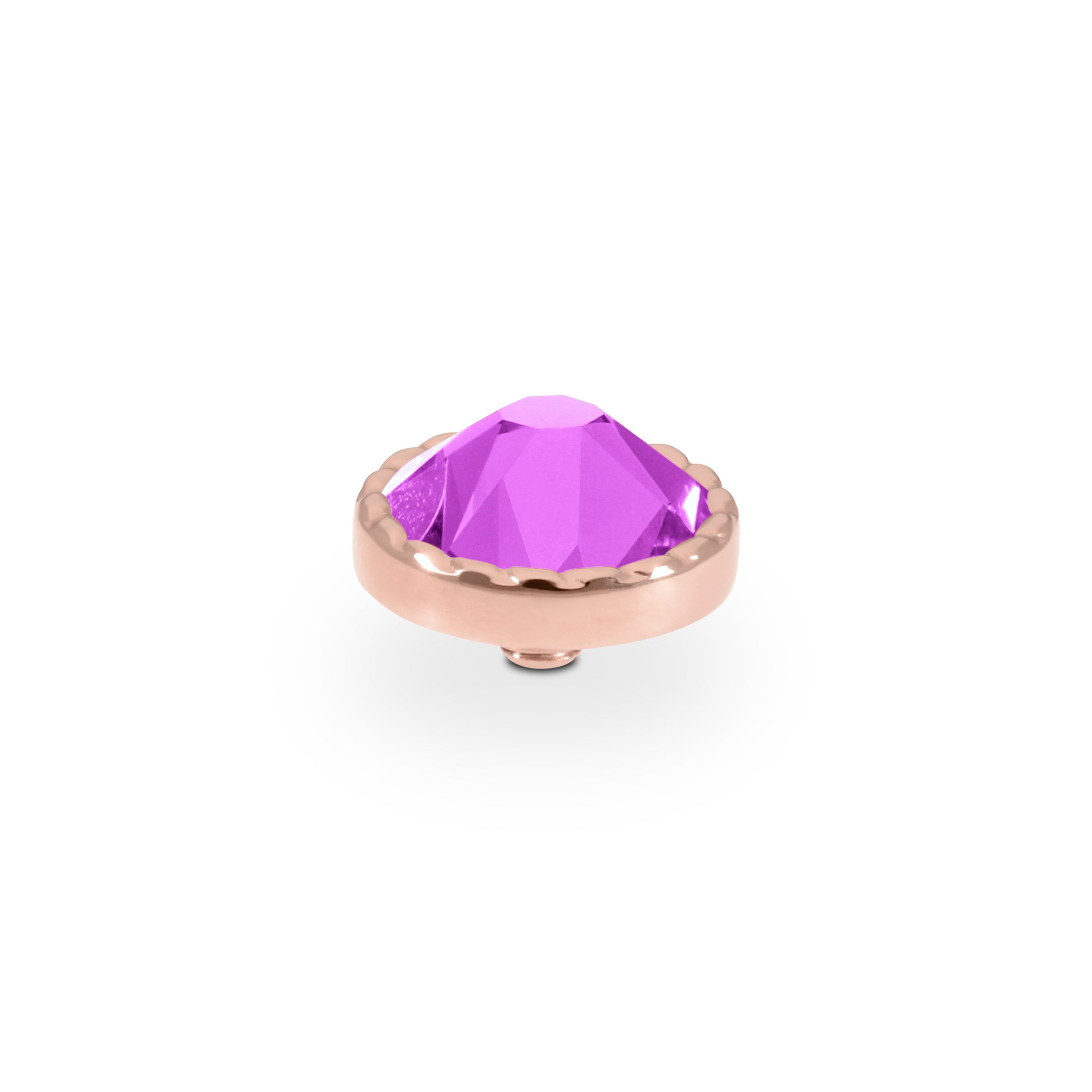 Bocconi Flat Top 0.35" - Rose Gold Crystal Electric Violet Ignite
