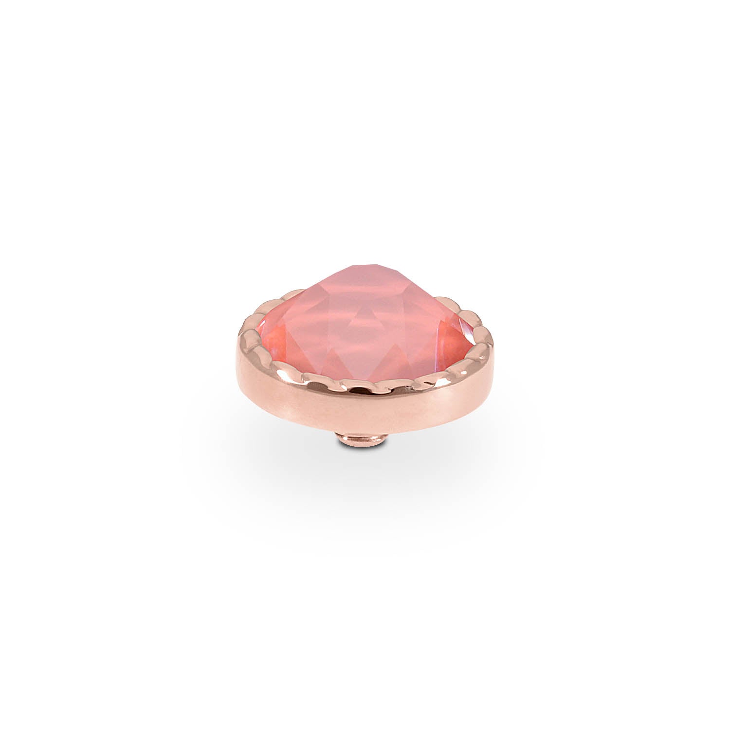 Bocconi Flat Top 0.35" - Rose Gold crystal maroon ignite