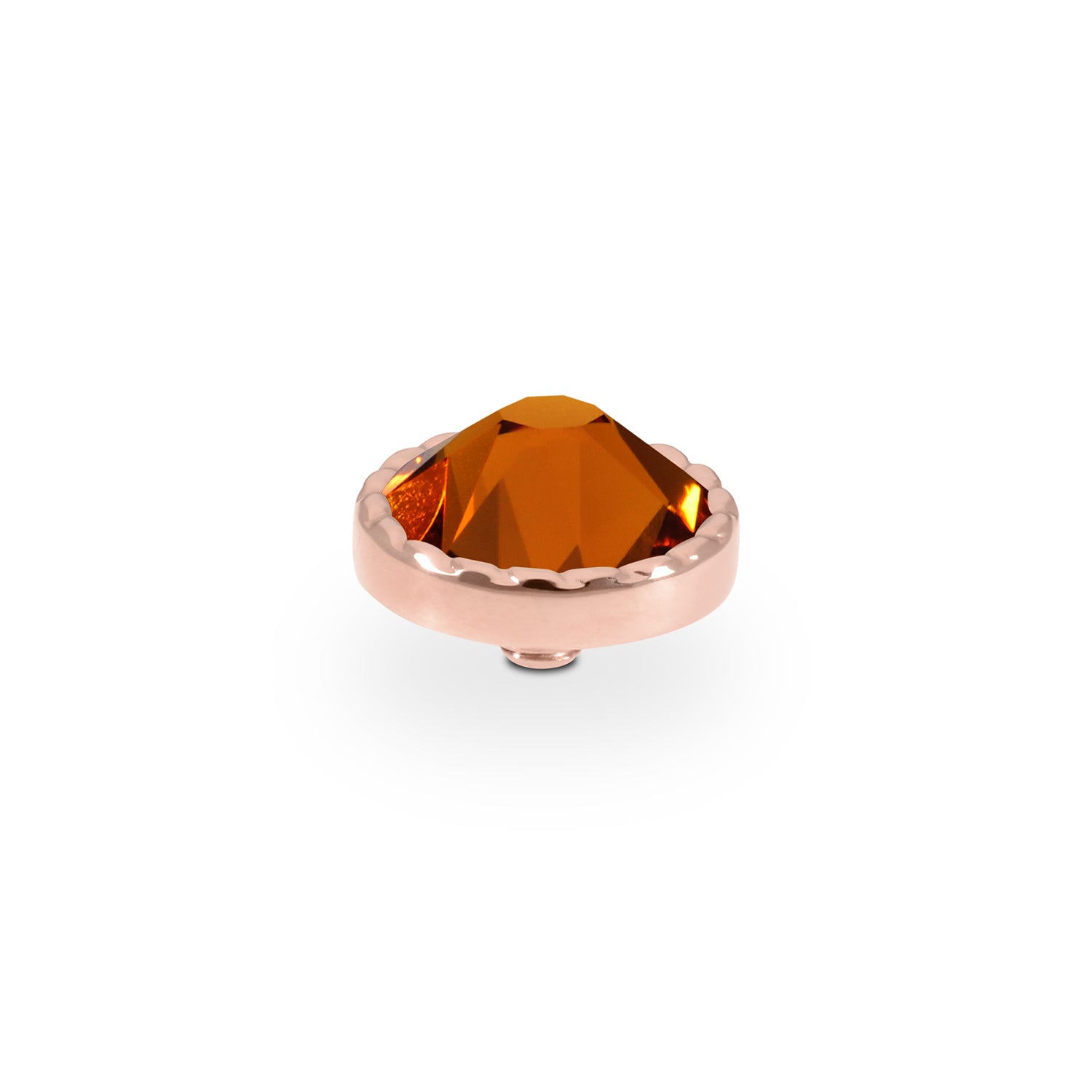Bocconi Flat Top 0.35" - Rose Gold Smoked Topaz