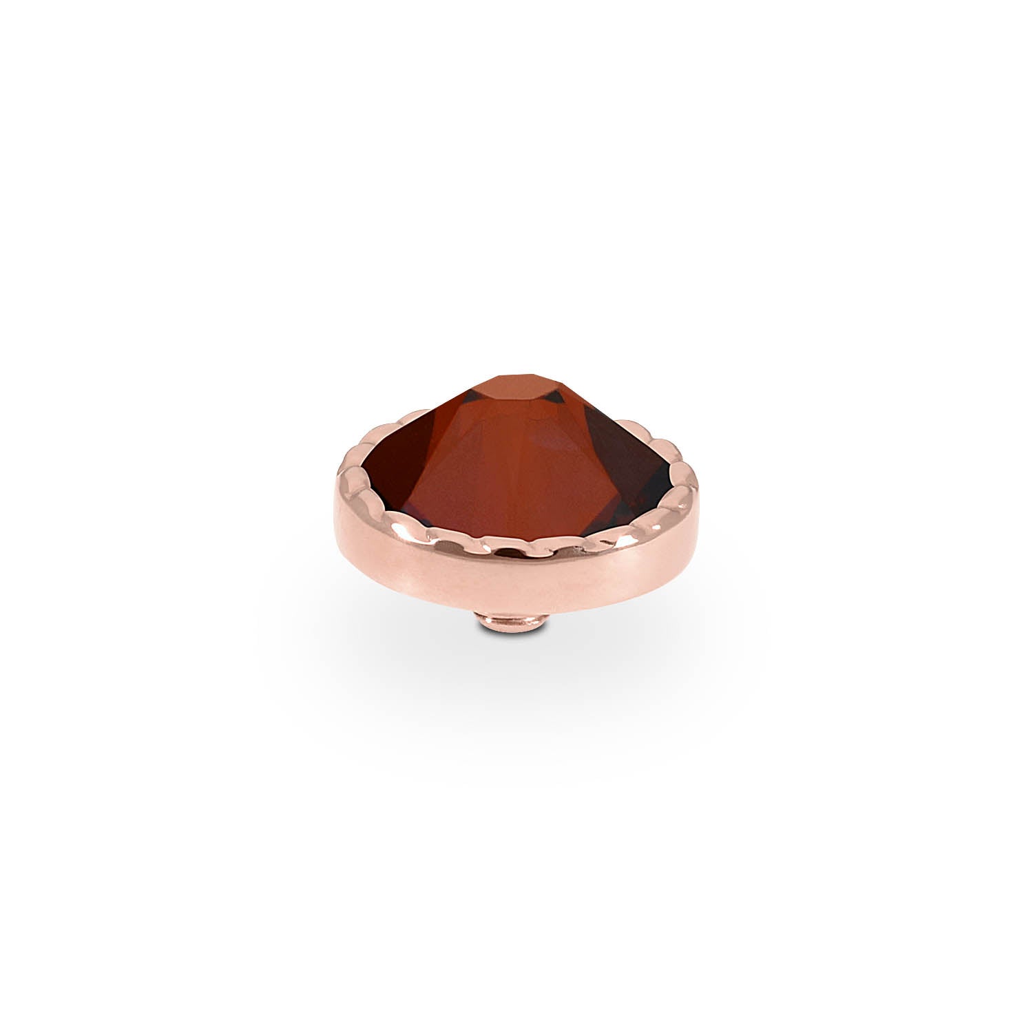 Bocconi Flat Top 0.35" - Rose Gold smoked amber