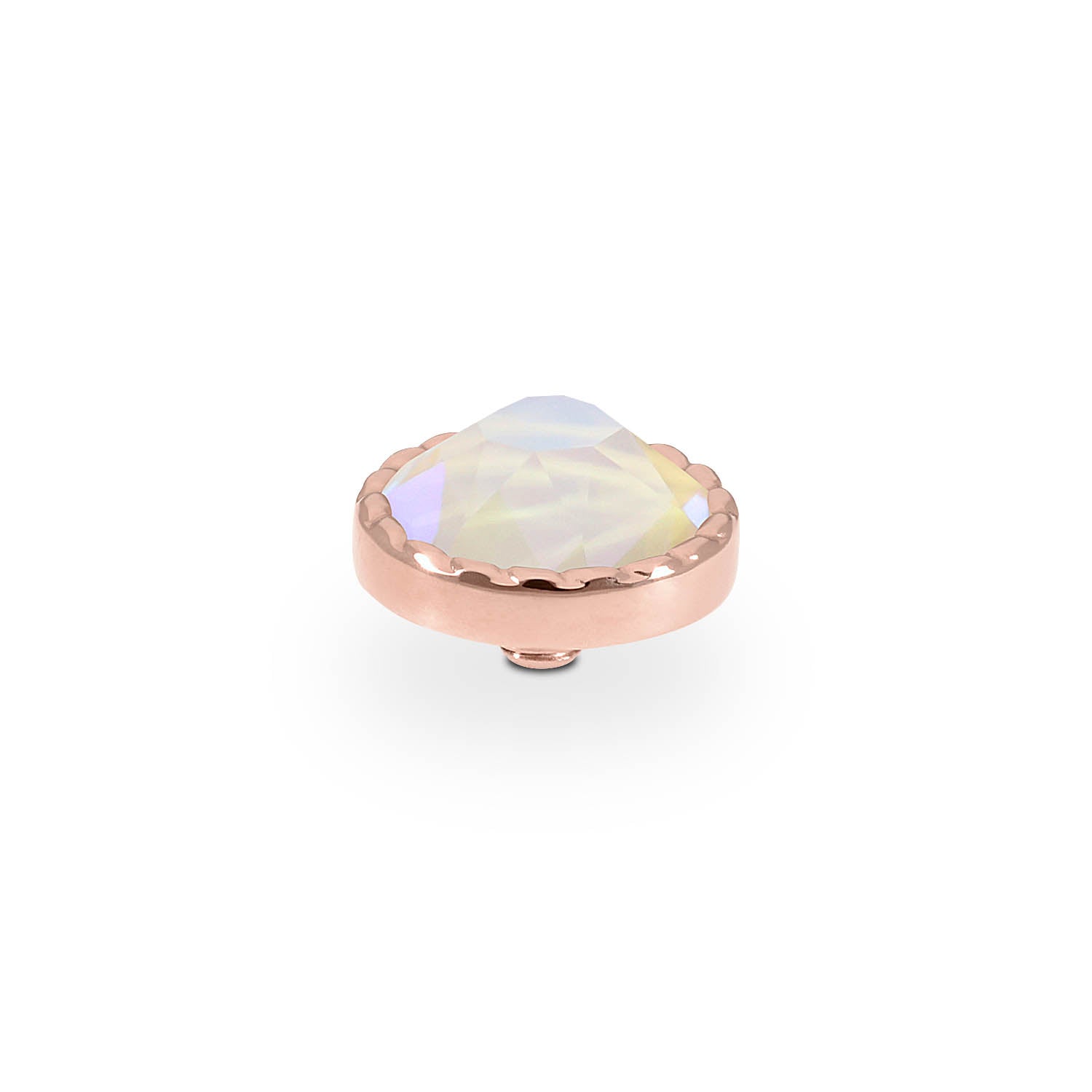 Bocconi Flat Top 0.35" - Rose Gold ivory cream delite