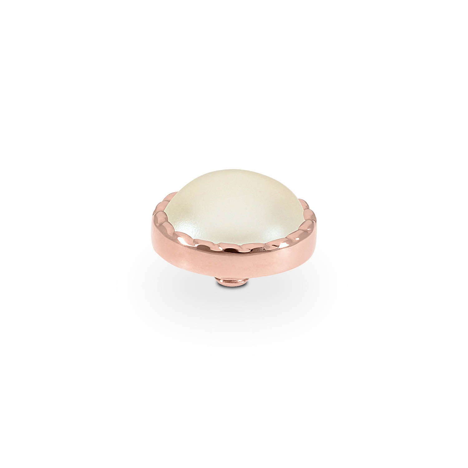 Bocconi Flat Top 0.35" - Rose Gold cream pearl