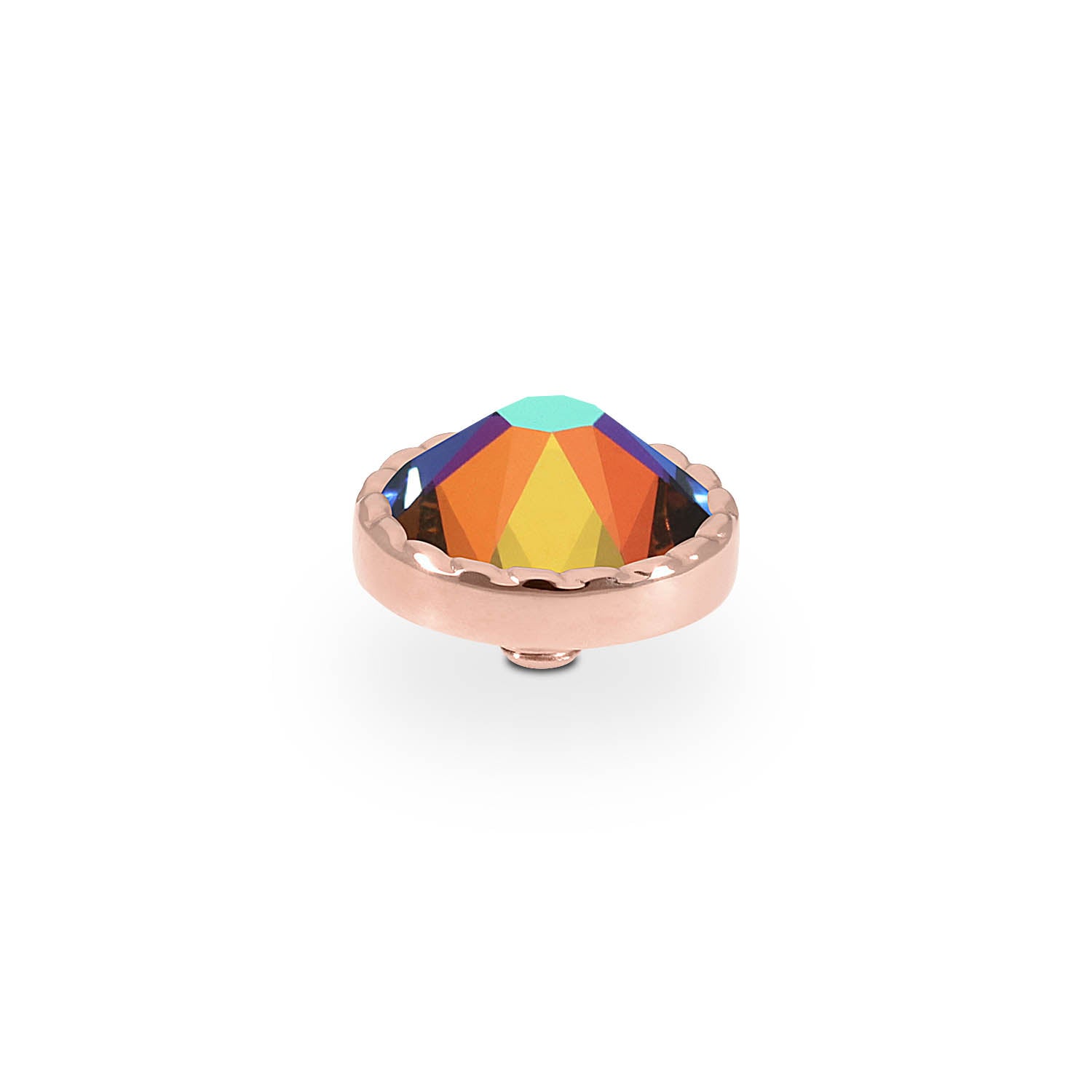 Bocconi Flat Top 0.35" - Rose Gold Crystal Vitrail Medium