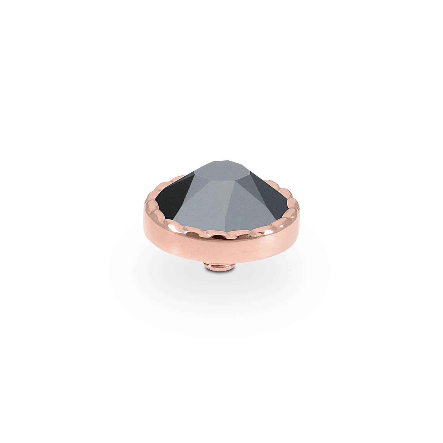 Bocconi Flat Top 0.35" - Rose Gold jet hematite