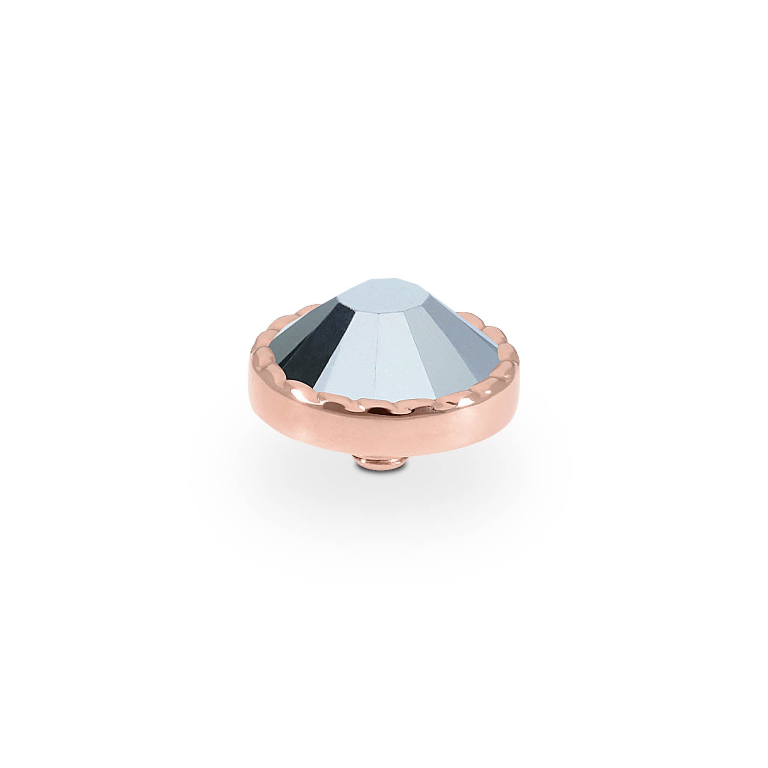 Bocconi Flat Top 0.35" - Rose Gold crystal labrador