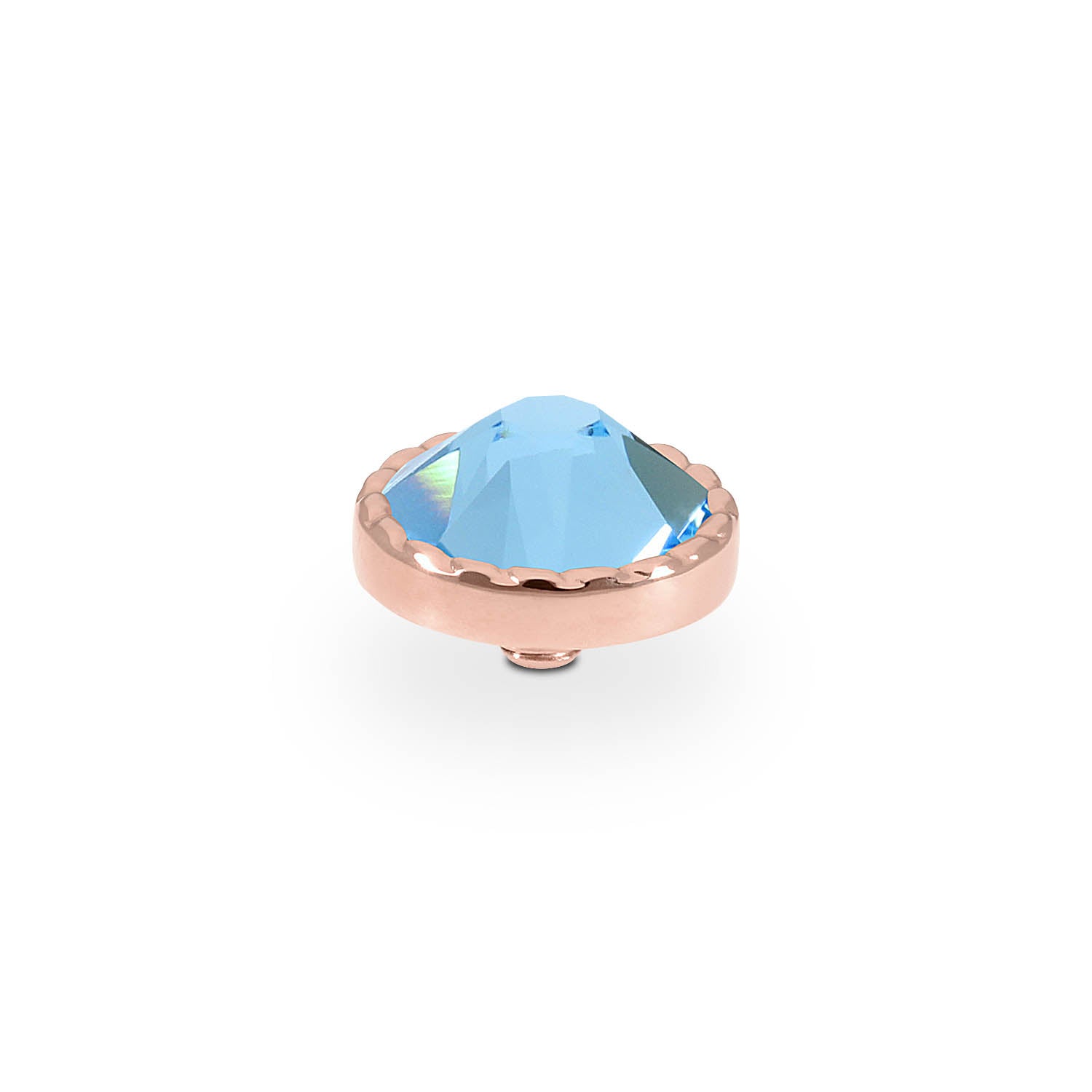 Bocconi Flat Top 0.35" - Rose Gold aquamarine