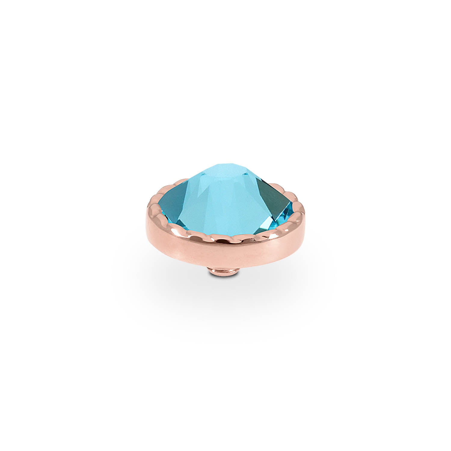 Bocconi Flat Top 0.35" - Rose Gold Light Turquoise