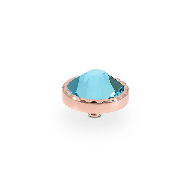 Bocconi Flat Top 0.35" - Rose Gold Light Turquoise