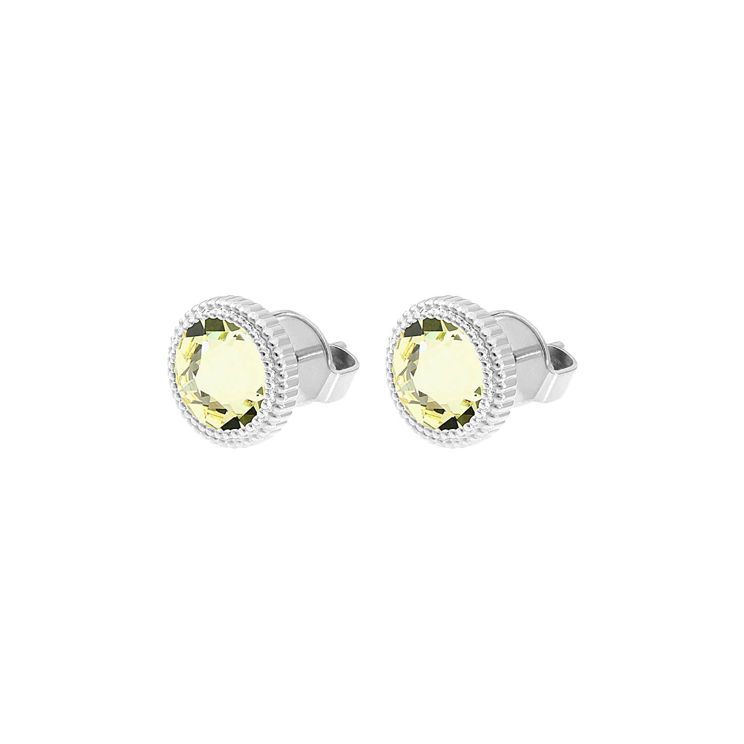 Fabero Flat Stud Earring 0.4" - Silver Jonquil